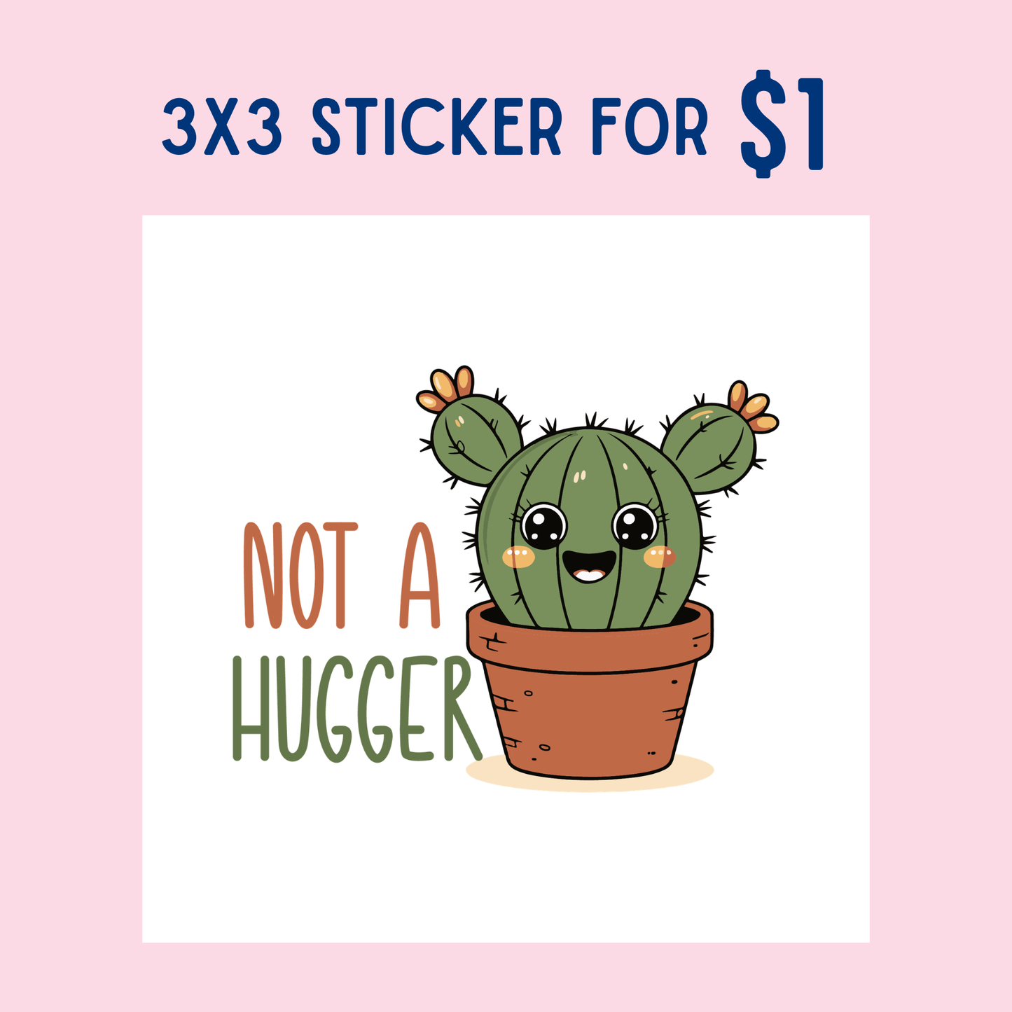 Not A Hugger Sticker by The Saltwater Press