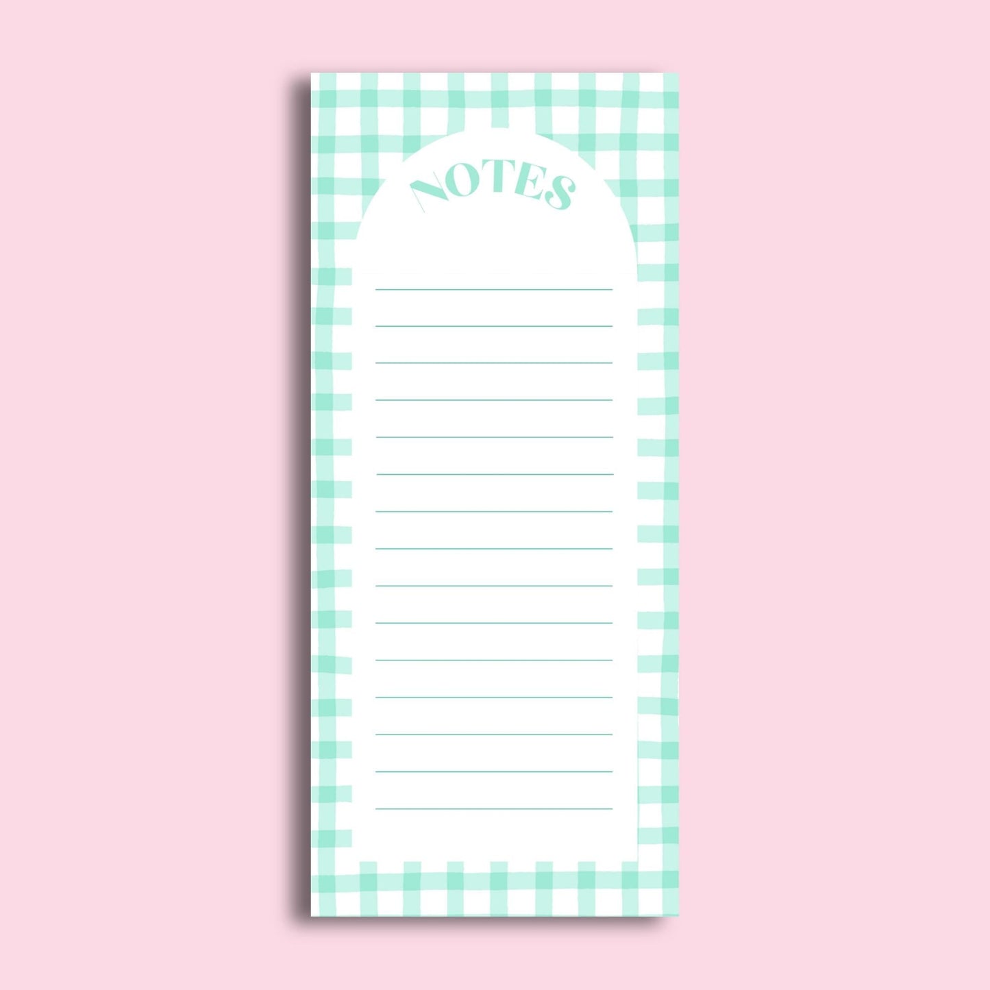 Mint Gingham Notepad by The Saltwater Press