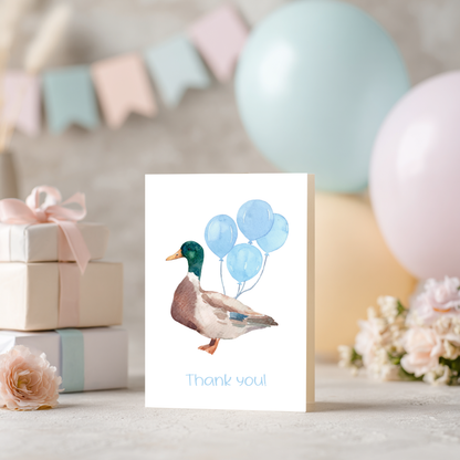 Mallard Thank You Card – Illustrated Watercolor Duck Mallard by The Saltwater Press