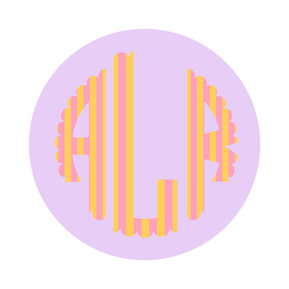 Monogram Circle Sticker by The Saltwater Press