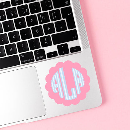 Monogram Circle Sticker by The Saltwater Press