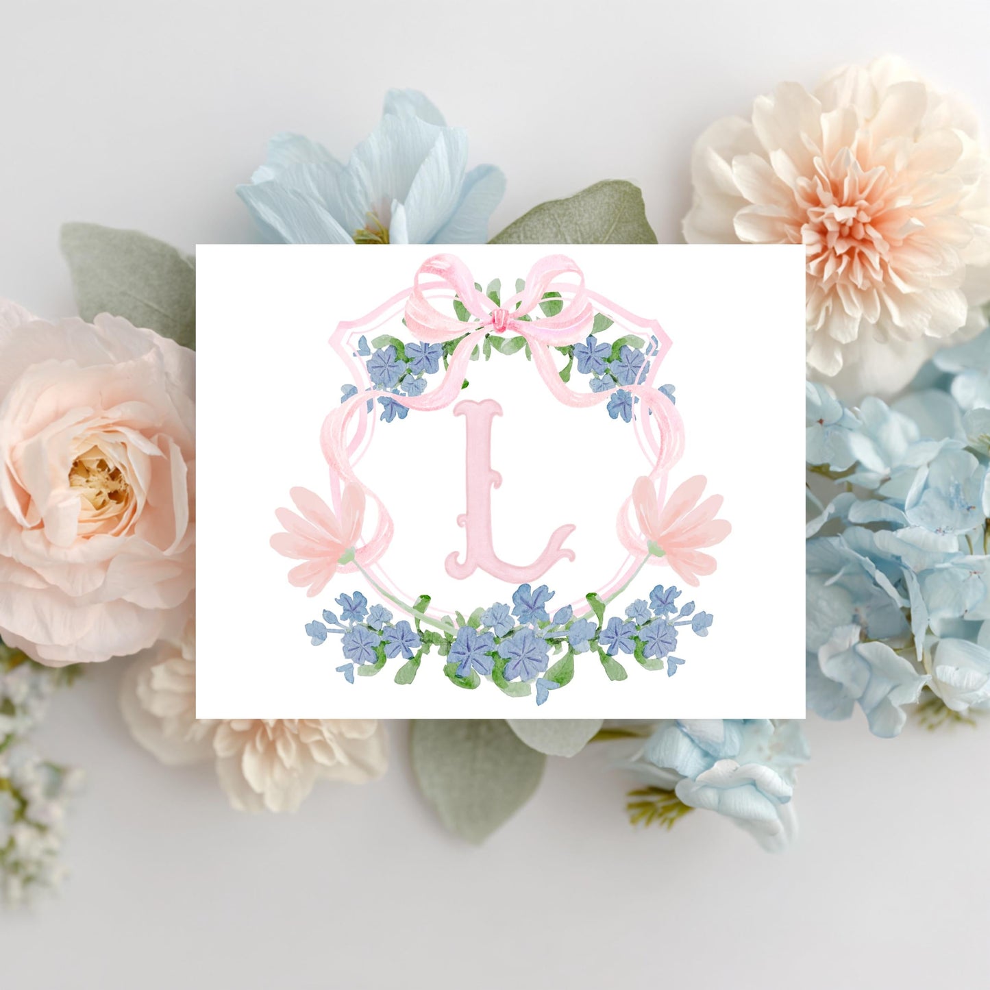Monogram Thank You Card – Personalized Stationery Set Custom Initial by The Saltwater Press