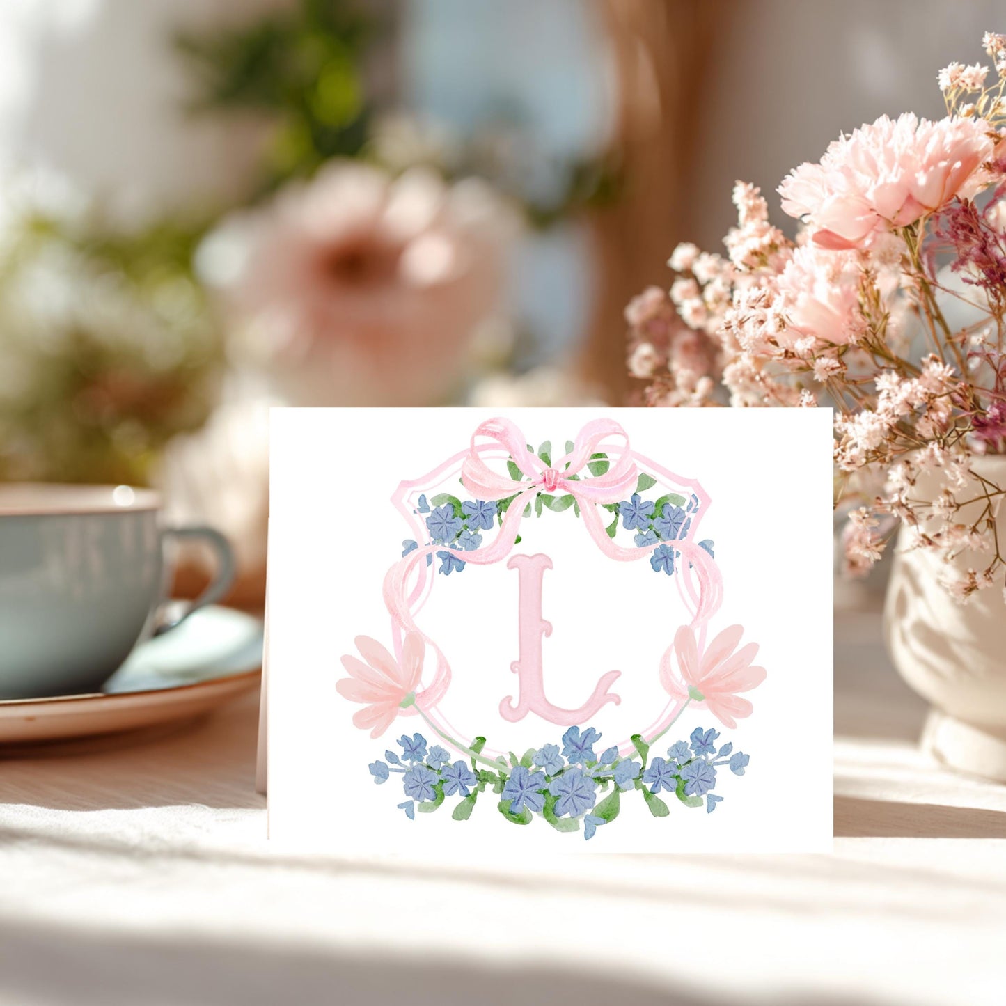 Monogram Thank You Card – Personalized Stationery Set Custom Initial by The Saltwater Press