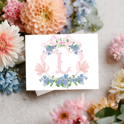 Monogram Thank You Card – Personalized Stationery Set Custom Initial by The Saltwater Press