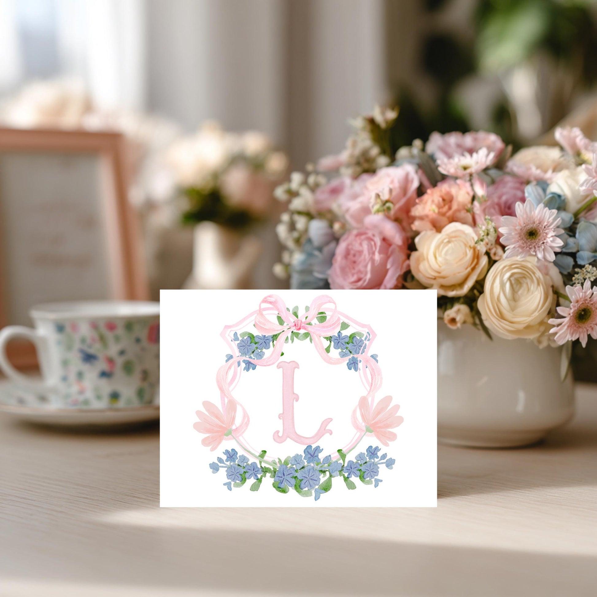 Monogram Thank You Card – Personalized Stationery Set Custom Initial by The Saltwater Press