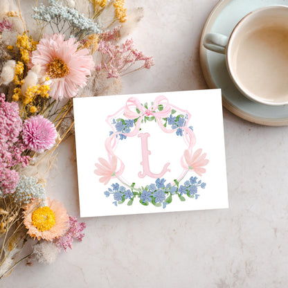 Monogram Thank You Card – Personalized Stationery Set Custom Initial by The Saltwater Press