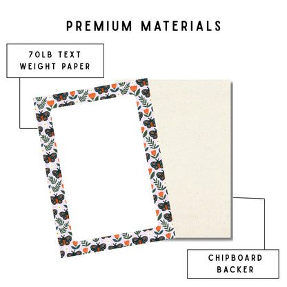 Moth Notepad – 50 Lined Pages Botanical Desk Stationery Academia by The Saltwater Press