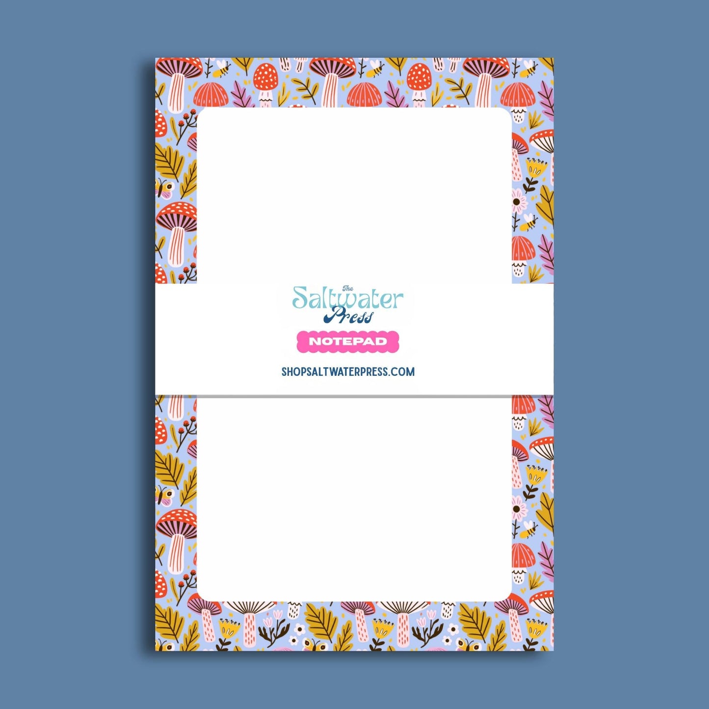 Mushroom Notepad – Botanical Writing Paper 50sheet Desk Organizer by The Saltwater Press