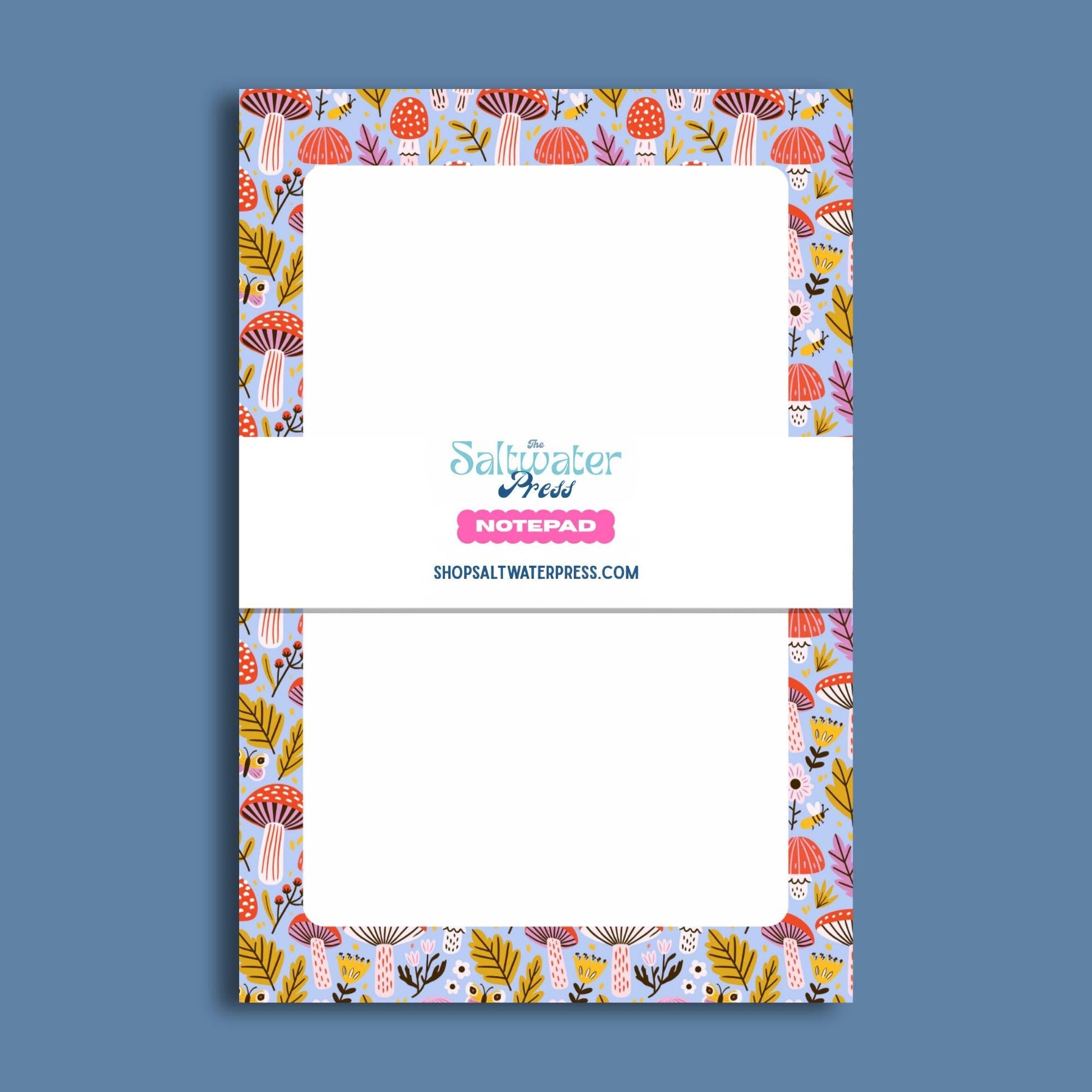 Mushroom Notepad – Botanical Writing Paper 50sheet Desk Organizer by The Saltwater Press