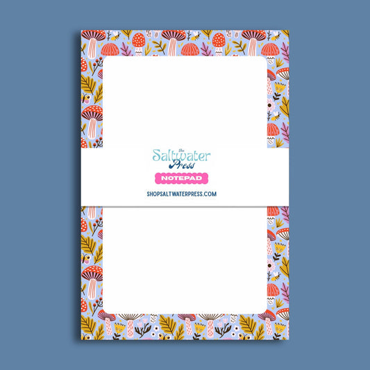 Mushroom Notepad – Botanical Writing Paper 50sheet Desk Organizer by The Saltwater Press
